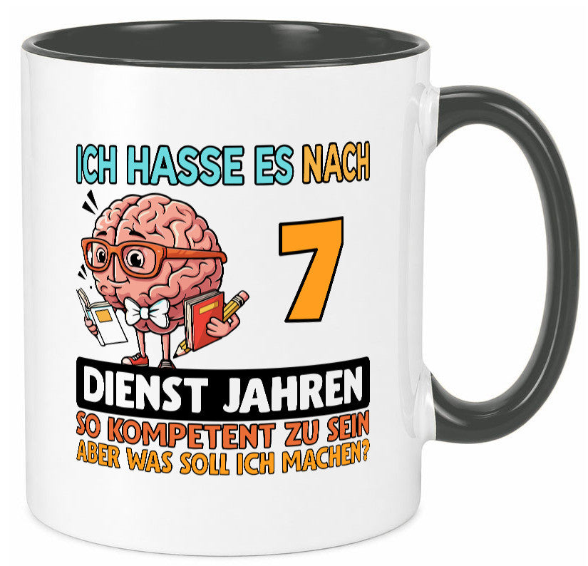 7 Dienstjahre | Arbeit Kompetent lustig Kollegen Büro Geschenk Tasse