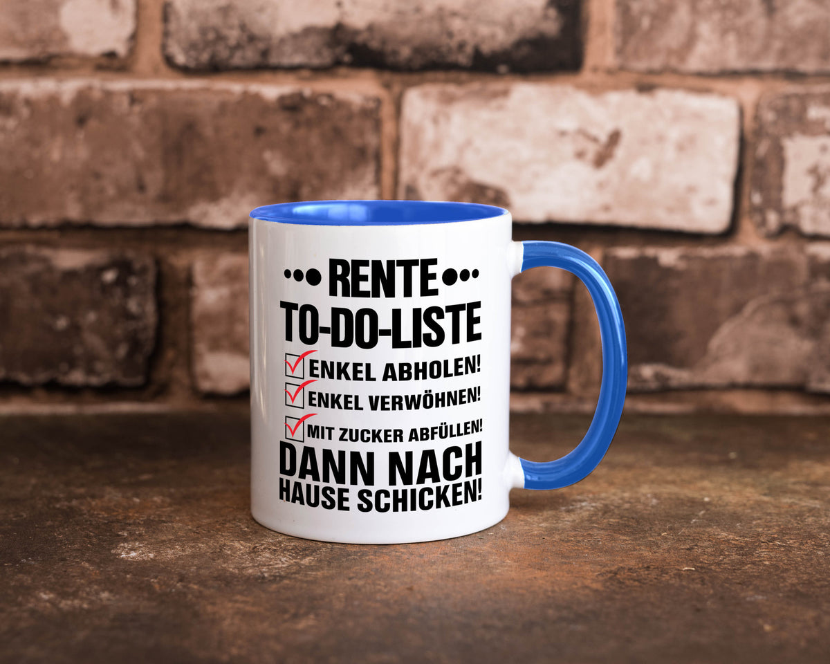 Rente To-Do-Liste | Rentner Tasse Enkel verwöhnen Geschenk Ruhestand Jubiläum