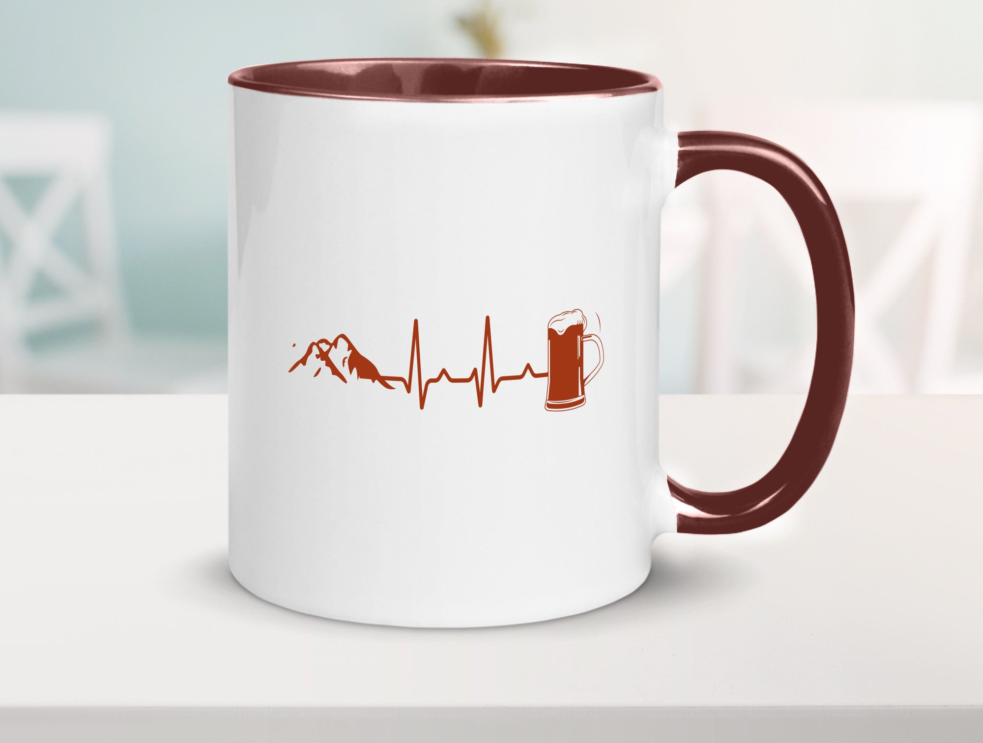 Berge und Bier | Wandern Wanderer Biertrinken Geschenkidee Humor Tasse