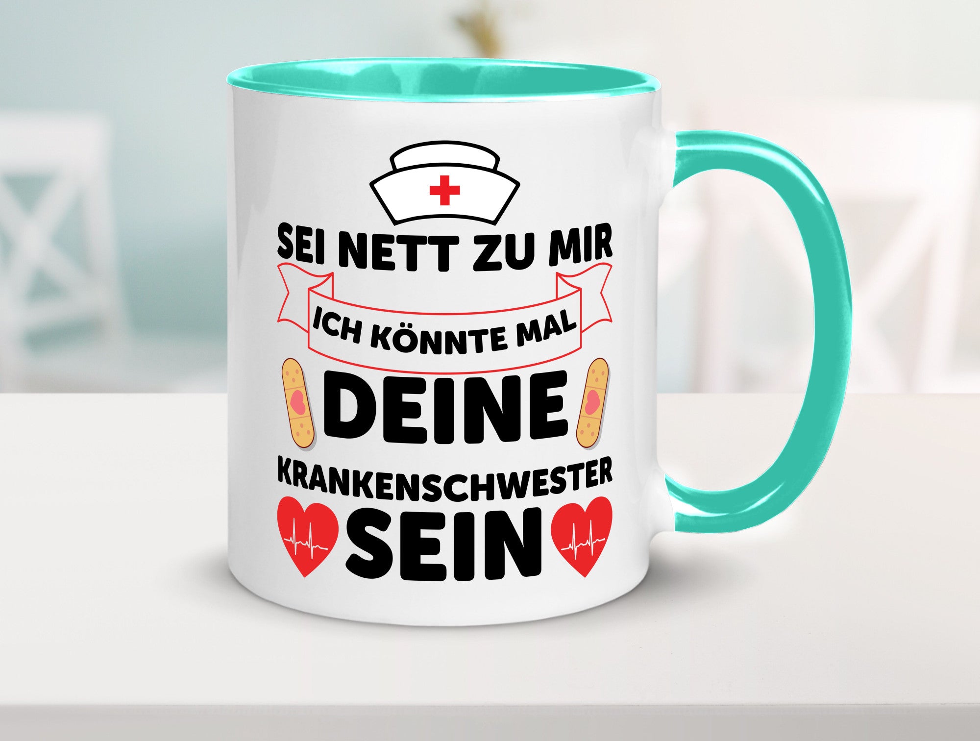 Ich könnte deine Krankenschwester sein | Pflegekraft Geschenkidee Humor Tasse