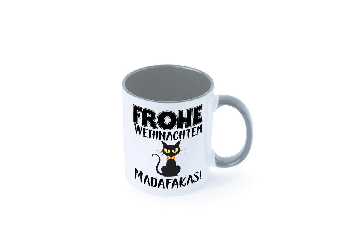Frohe Weihnachten Madafakas! | Katze Tasse Vintage lustiger Spruch Geschenk
