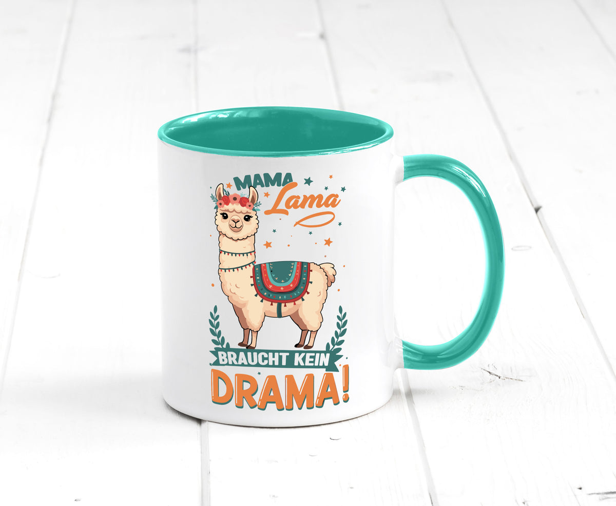Mama Lama braucht kein Drama | Muttertag Humor Familie Geschenkidee Tasse