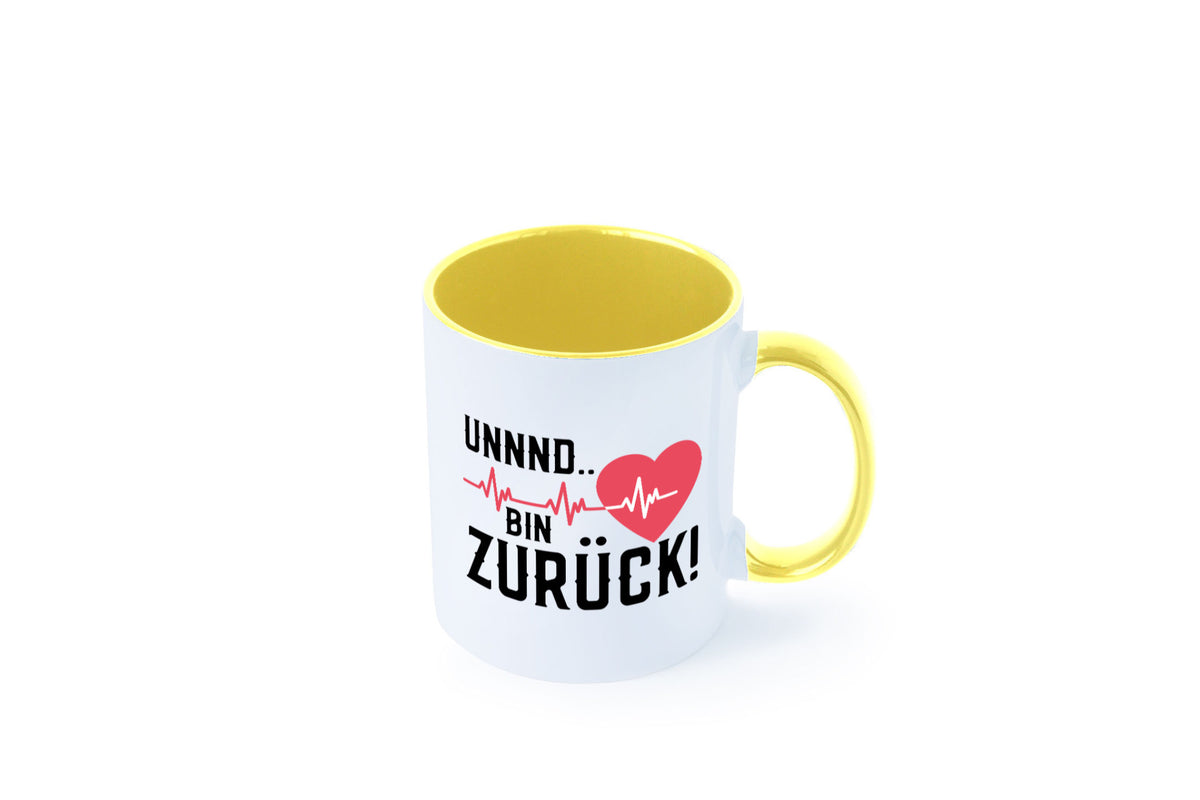 Bin zurück | Herzschlag Reanimation Puls Arzt Klinik Geschenk Humor Tasse