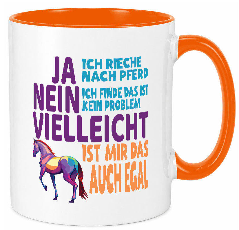 Ja ich Rieche nach Pferd | Reiten Pferdestall lustiger Spruch Geschenk Humor Tasse