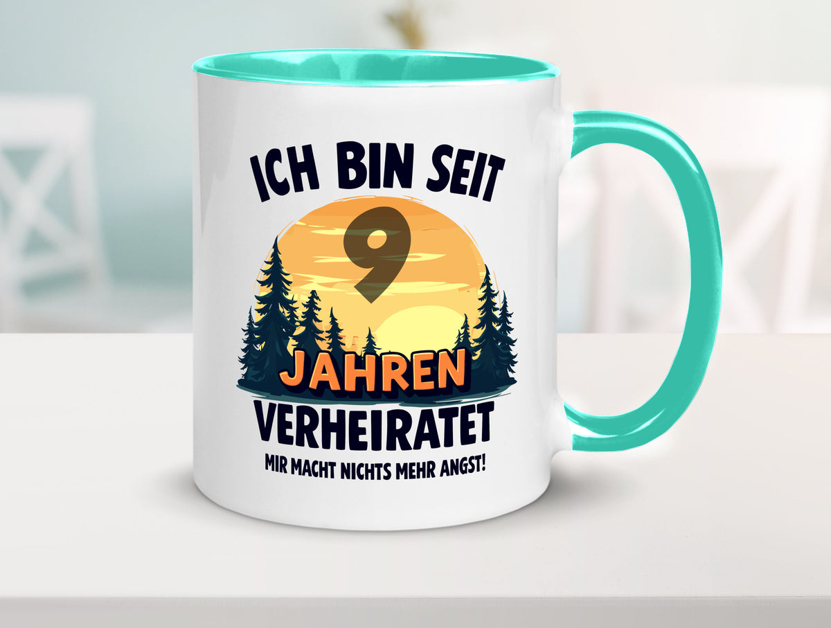 Ich bin Verheiratet | 9. Hochzeitstag Ehepaar v2 Geschenkidee Humor Tasse