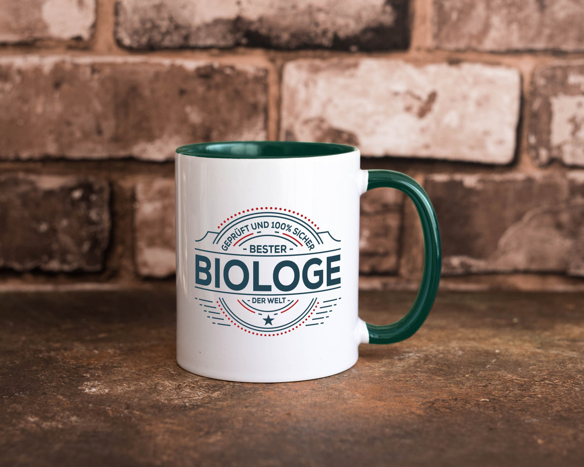 Geprüft und sicher: Biologe | Biologie Naturforscher Geschenk Humor Tasse