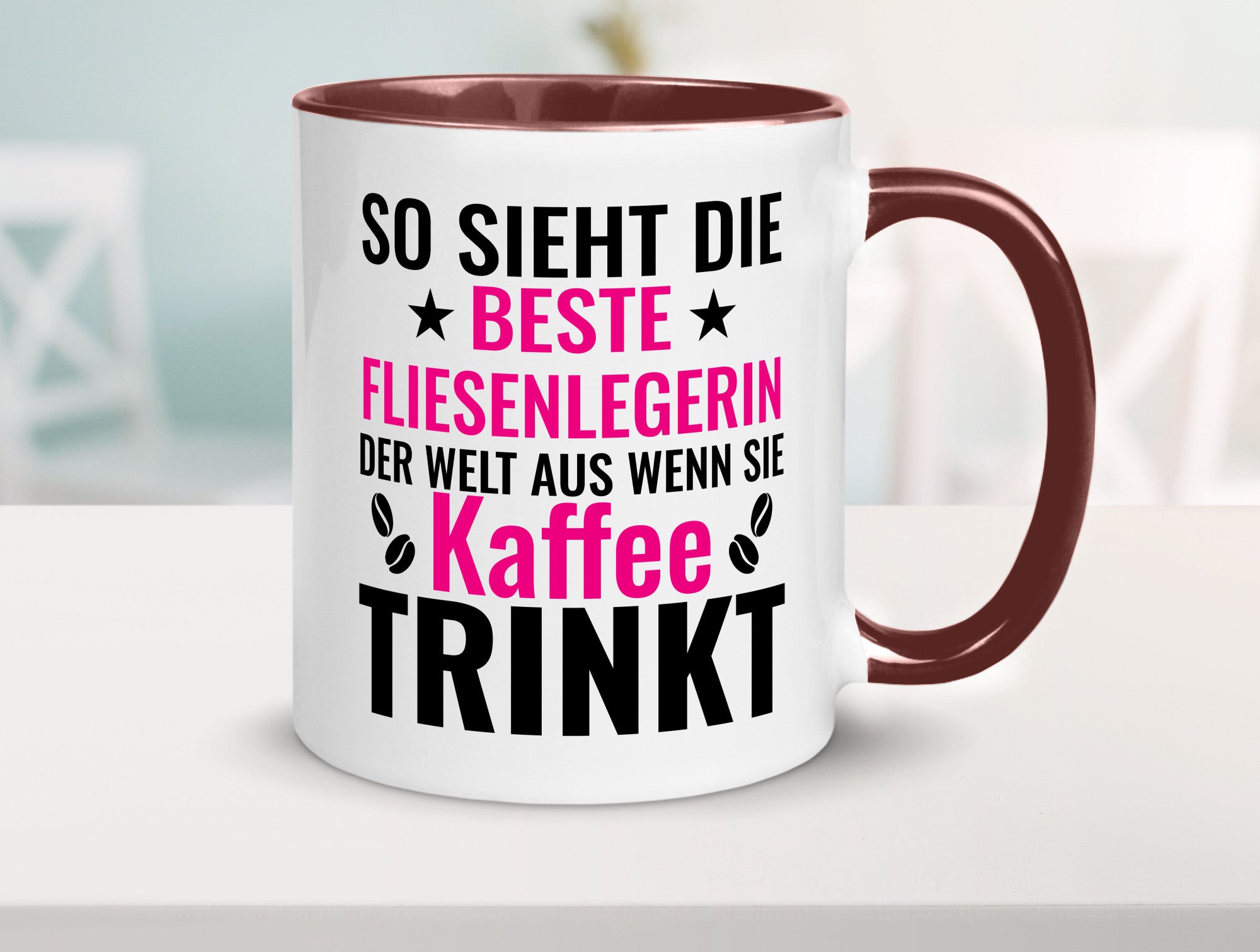 Kaffee trinkt: Fliesenlegerin | Fliesenlegen Bau Humor Geschenkidee Tasse