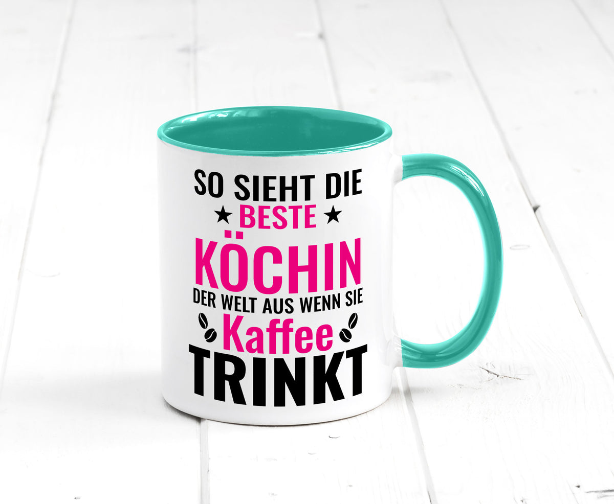 Kaffee trinkt: Köchin | Chefköchin Chefkoch Humor Arbeit Kollegen Büro Tasse