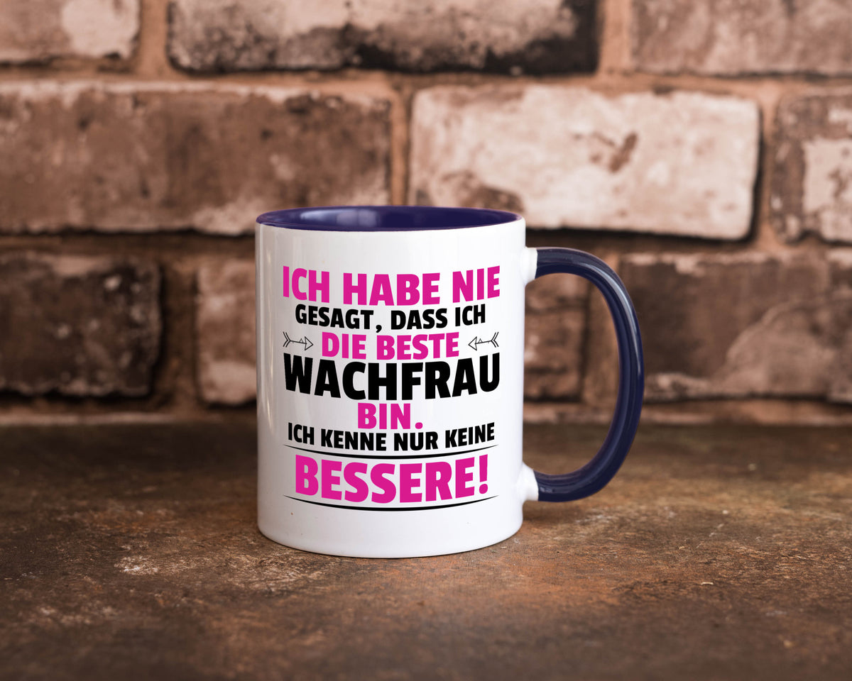 Die Beste Wachfrau | Wachpersonal Nachtwächter lustig Humor Geschenkidee Tasse