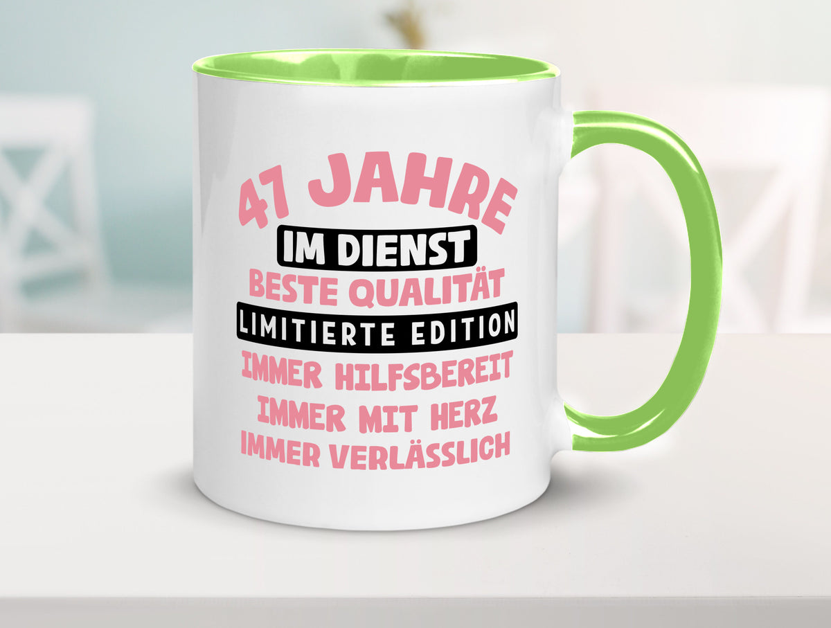 47 Jahre im Dienst | Jubiläum Arbeit v11 Geschenkidee Kollegen Büro Humor Tasse