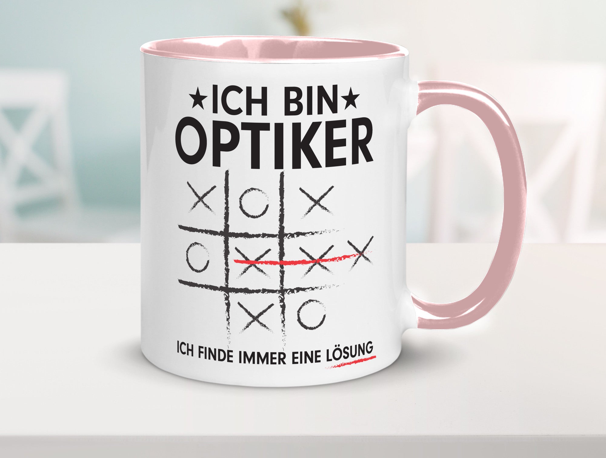 Löse Probleme: Optiker | Augenoptiker Geschenkidee Humor Tasse
