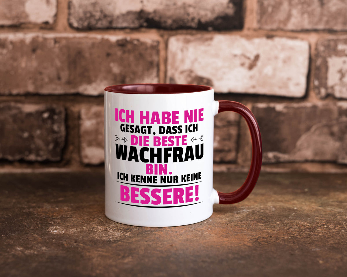 Die Beste Wachfrau | Wachpersonal Nachtwächter lustig Humor Geschenkidee Tasse