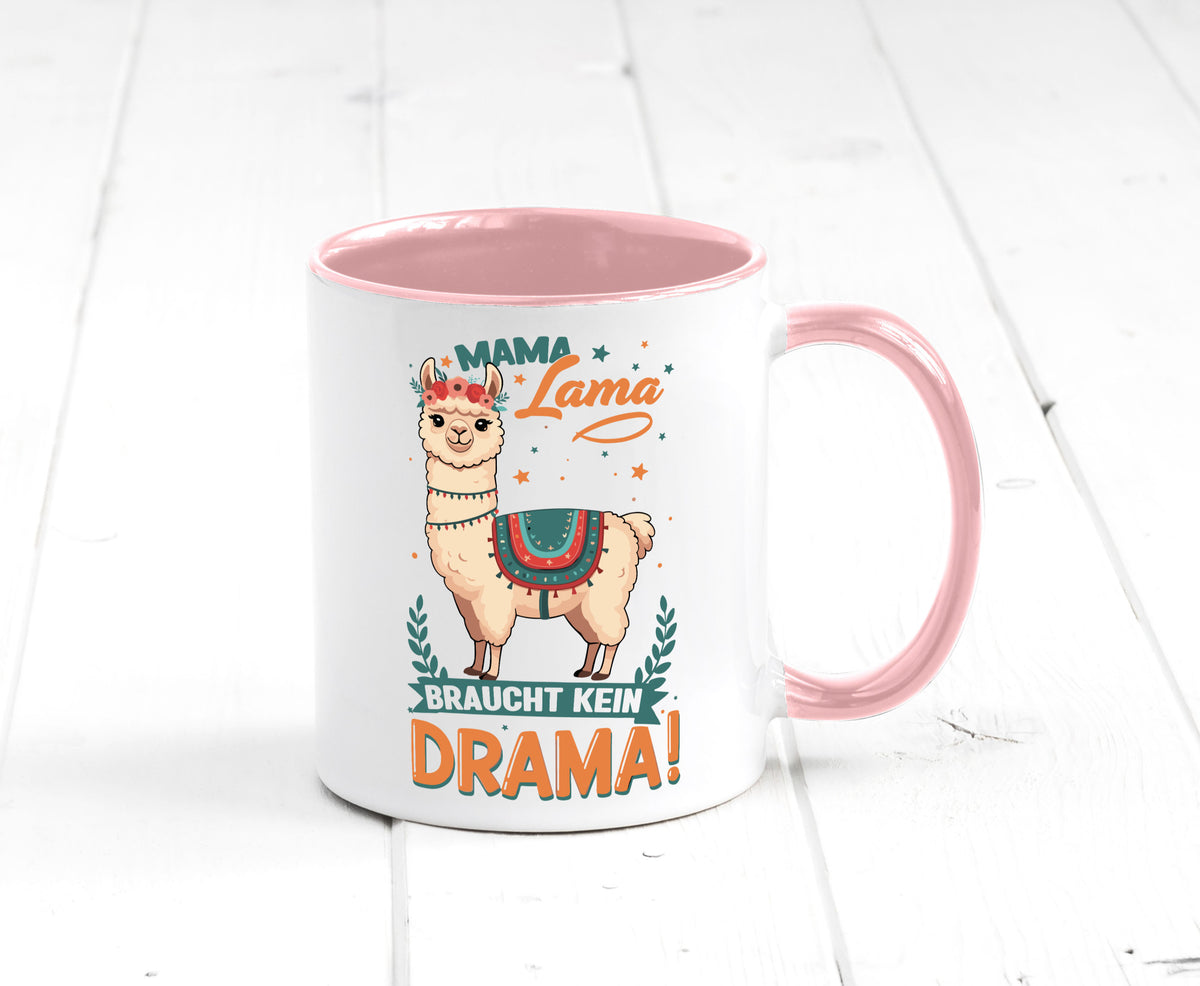 Mama Lama braucht kein Drama | Muttertag Humor Familie Geschenkidee Tasse