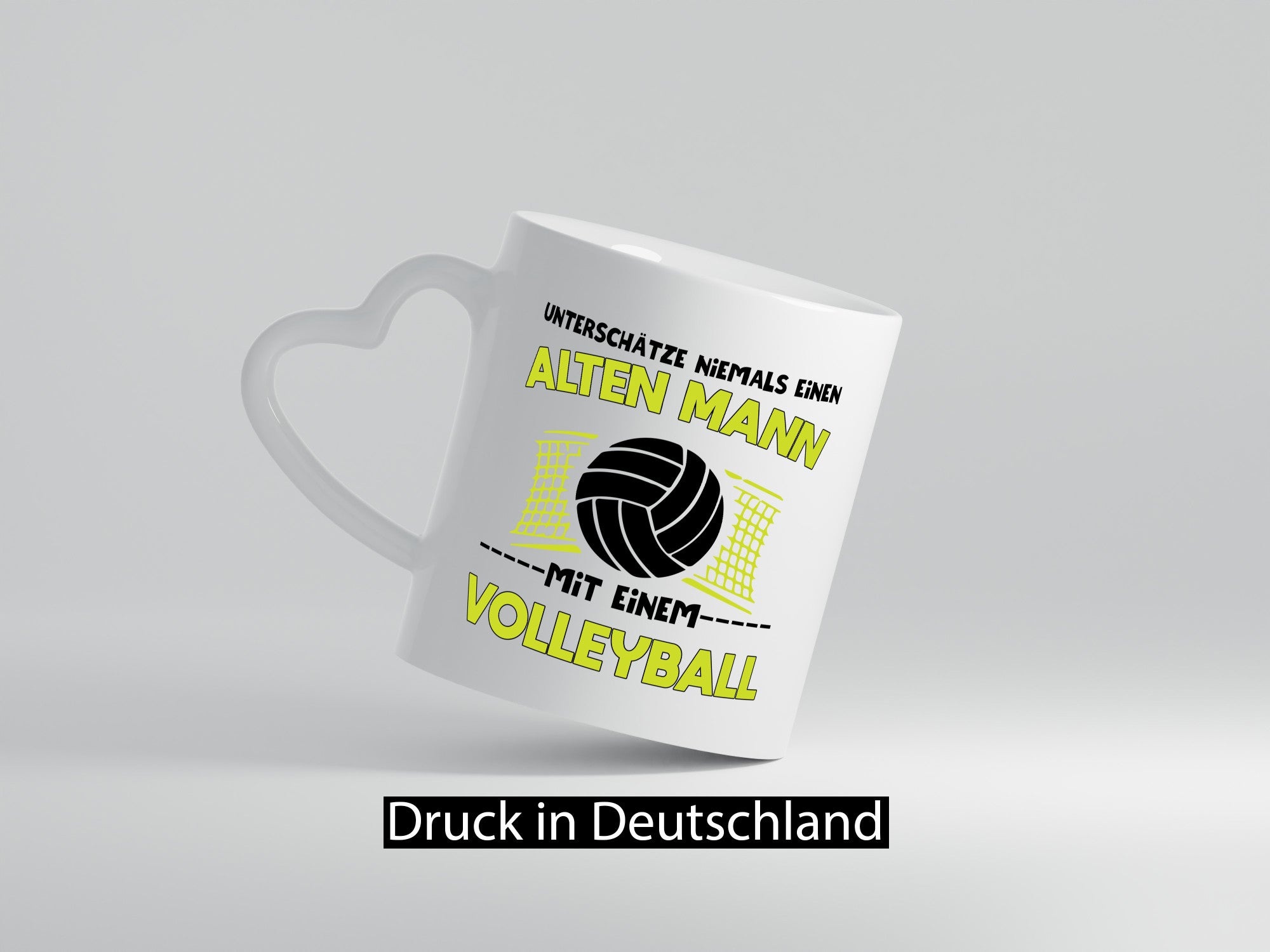 Unterschätze niemals einen Alten Mann mit einem Volleyball lustiger Spruch