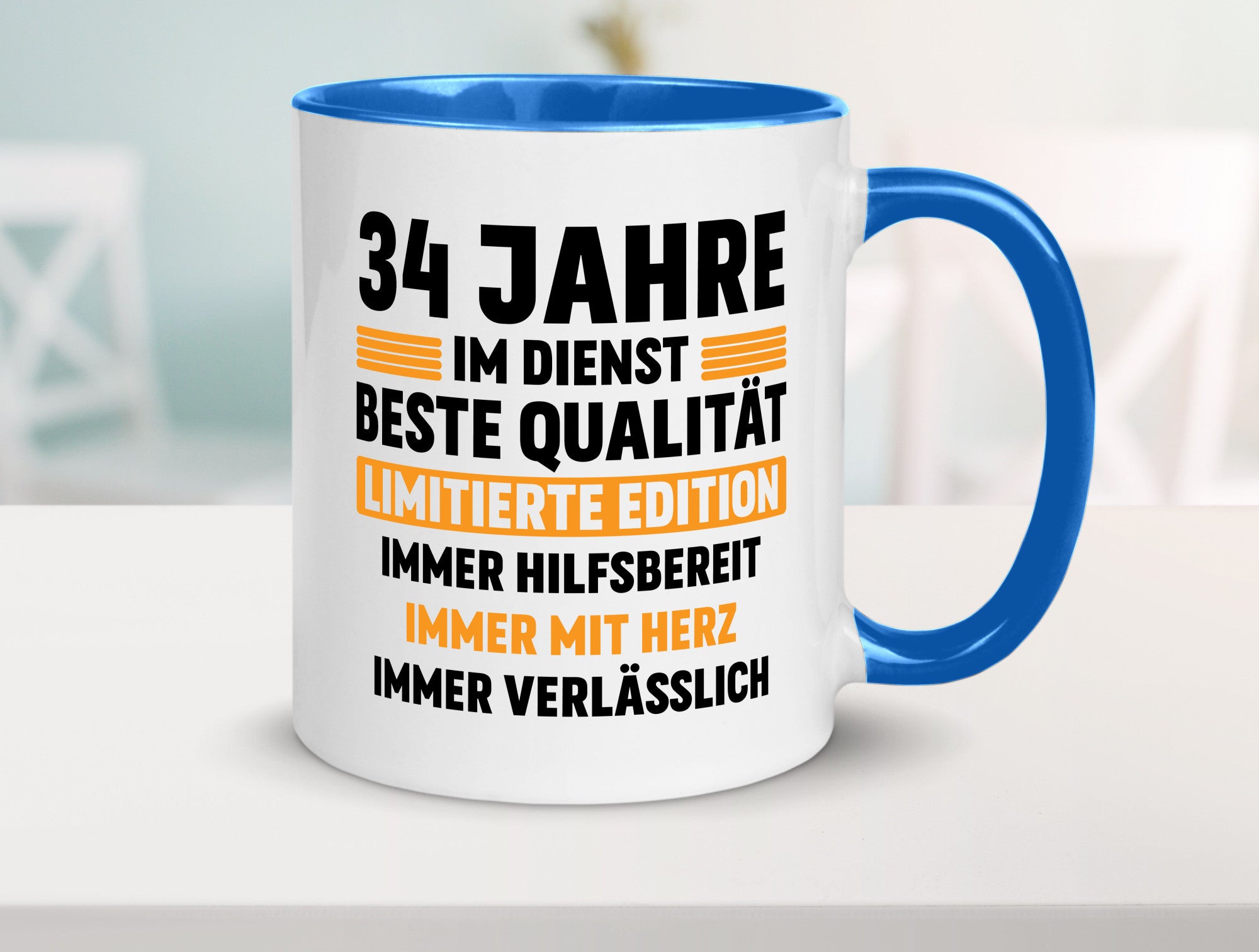 34 Jahre im Dienst | Jubiläum Arbeit v2 Humor Kollegen Büro Geschenkidee Tasse