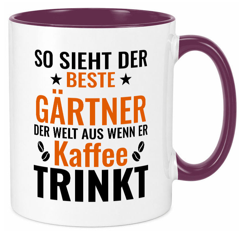 Kaffee trinkt: Gärtner | Gartenbau lustig Humor Geschenkidee Geschenk Tasse