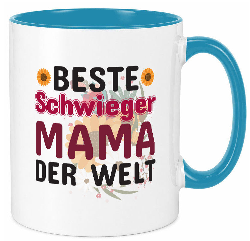 Beste Schwiegermama | Schwiegermutter Tasse Blumen Humor Familie Geschenkidee