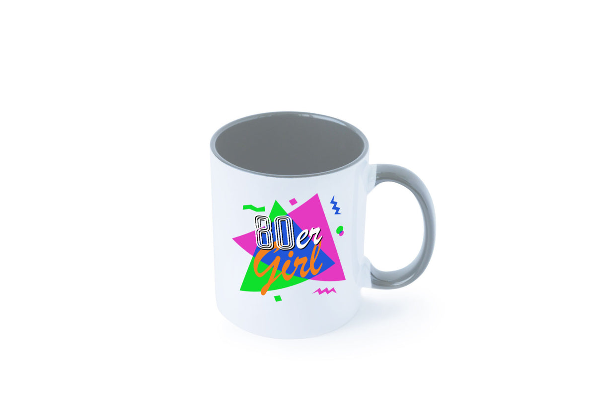 80er Girl - Jahre bunt + verrückt retro Humor Geschenkidee Tasse