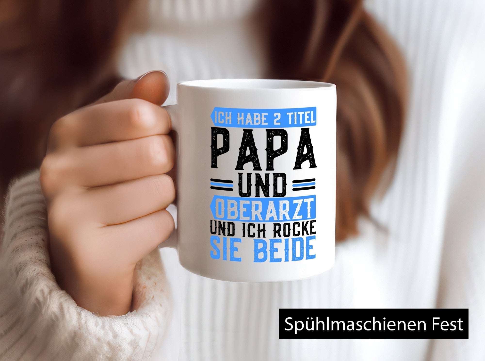 Ich habe 2 Titel | rocke Oberarzt Papa Ärztespruch Geschenk Humor Geschenkidee