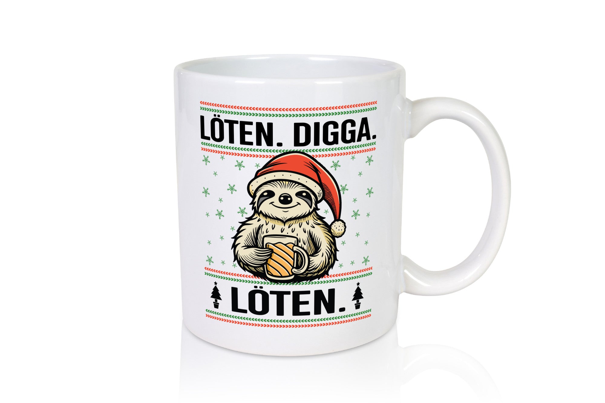 Löten Digga | Ugly Christmas Faultier mit Bier Humor Tierliebhaber Geschenkidee