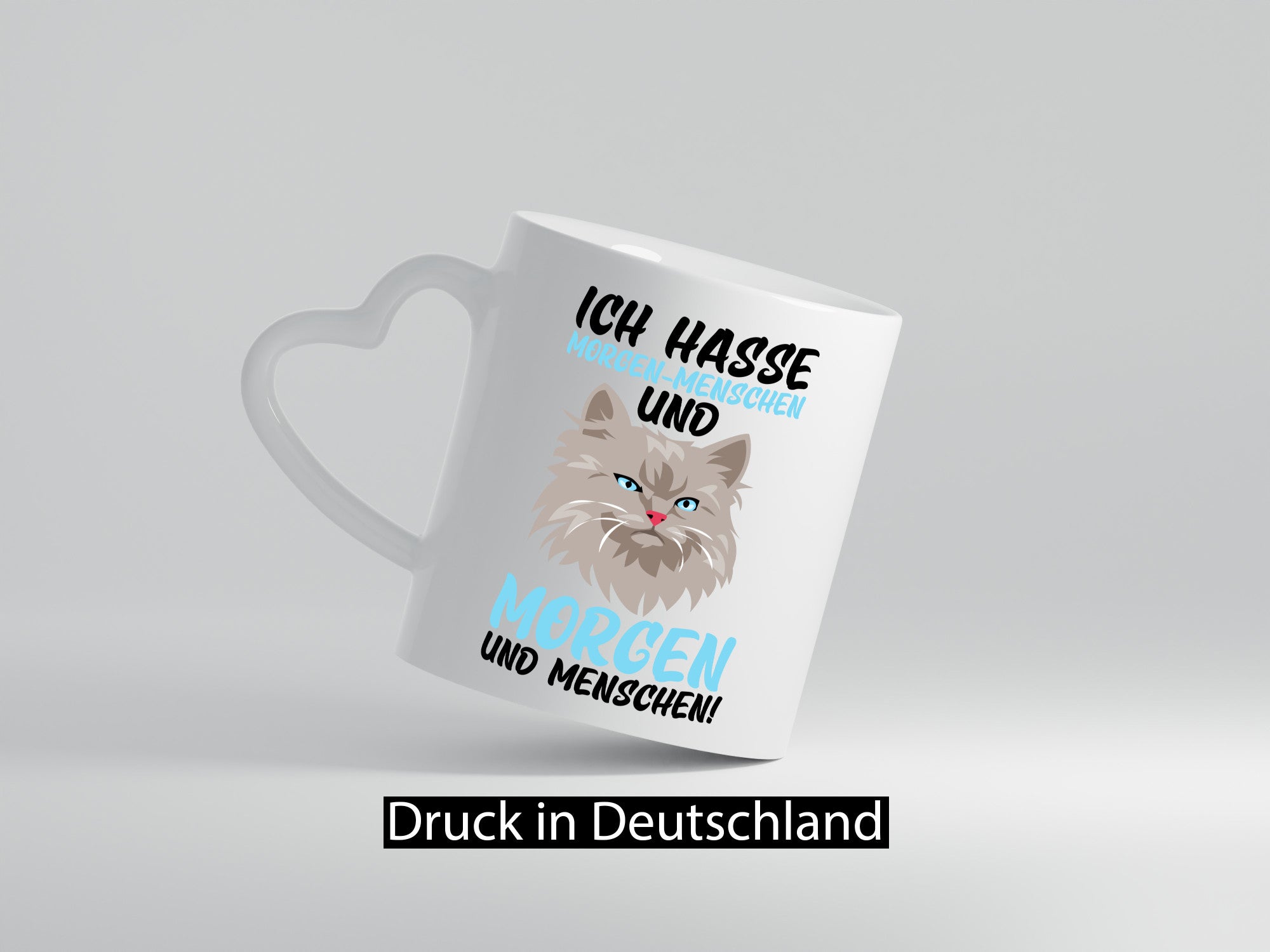 Ich hasse Morgenmenschen | Morgenmuffel mürrische Katze Geschenkidee