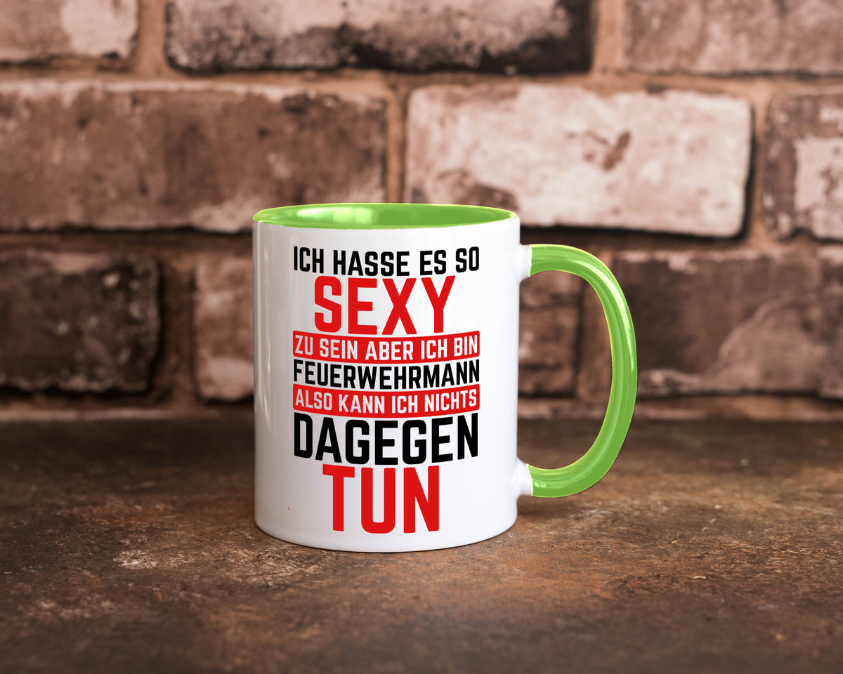 Sexy Feuerwehrmann | Helden Flammen Brandeinsatz lustig Humor Geschenkidee Tasse