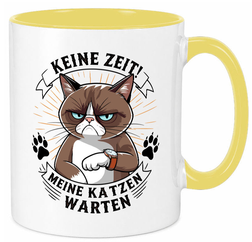 Keine Zeit meine Katzen Warten | Schwarze Katze Geschenkidee Tierliebhaber