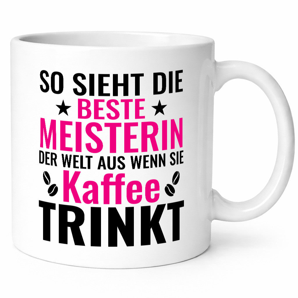 Kaffee trinkt: Meisterin | Meisterbrief Humor Geschenkidee Tasse