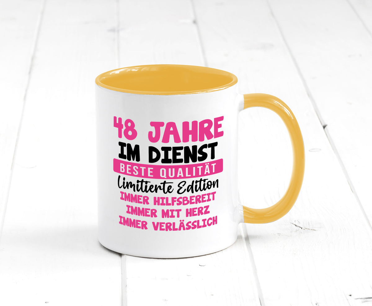 48 Jahre im Dienst | Jubiläum Arbeit v10 lustiger Spruch Geschenk Kollegen Büro Tasse