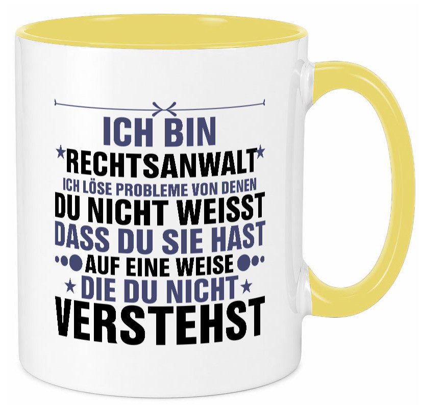 Löse Probleme: Rechtsanwalt | Anwalt Jurist v2 lustig Humor Geschenkidee Tasse