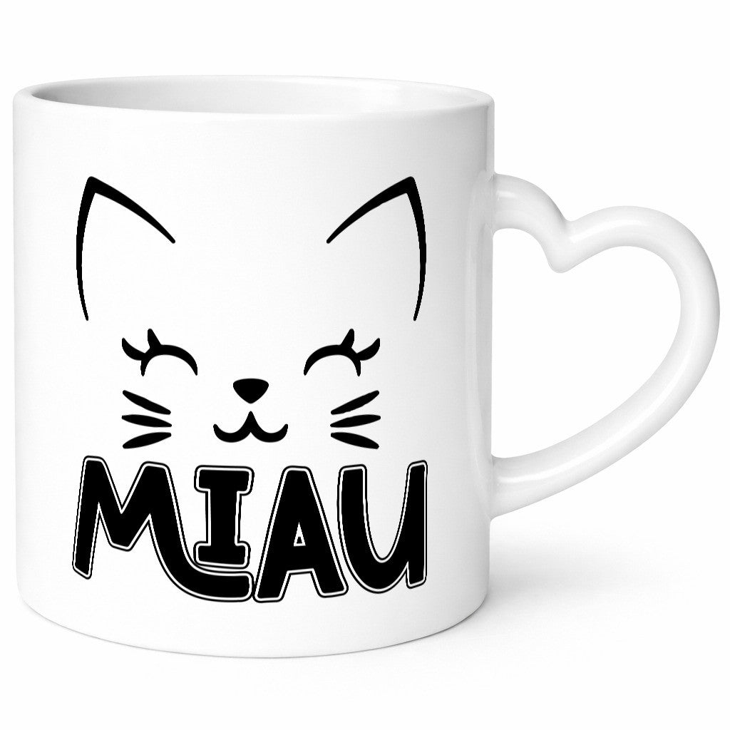 Miau | Katze Katzenliebhaber Cat Geschenkidee Tierliebhaber Humor Tasse