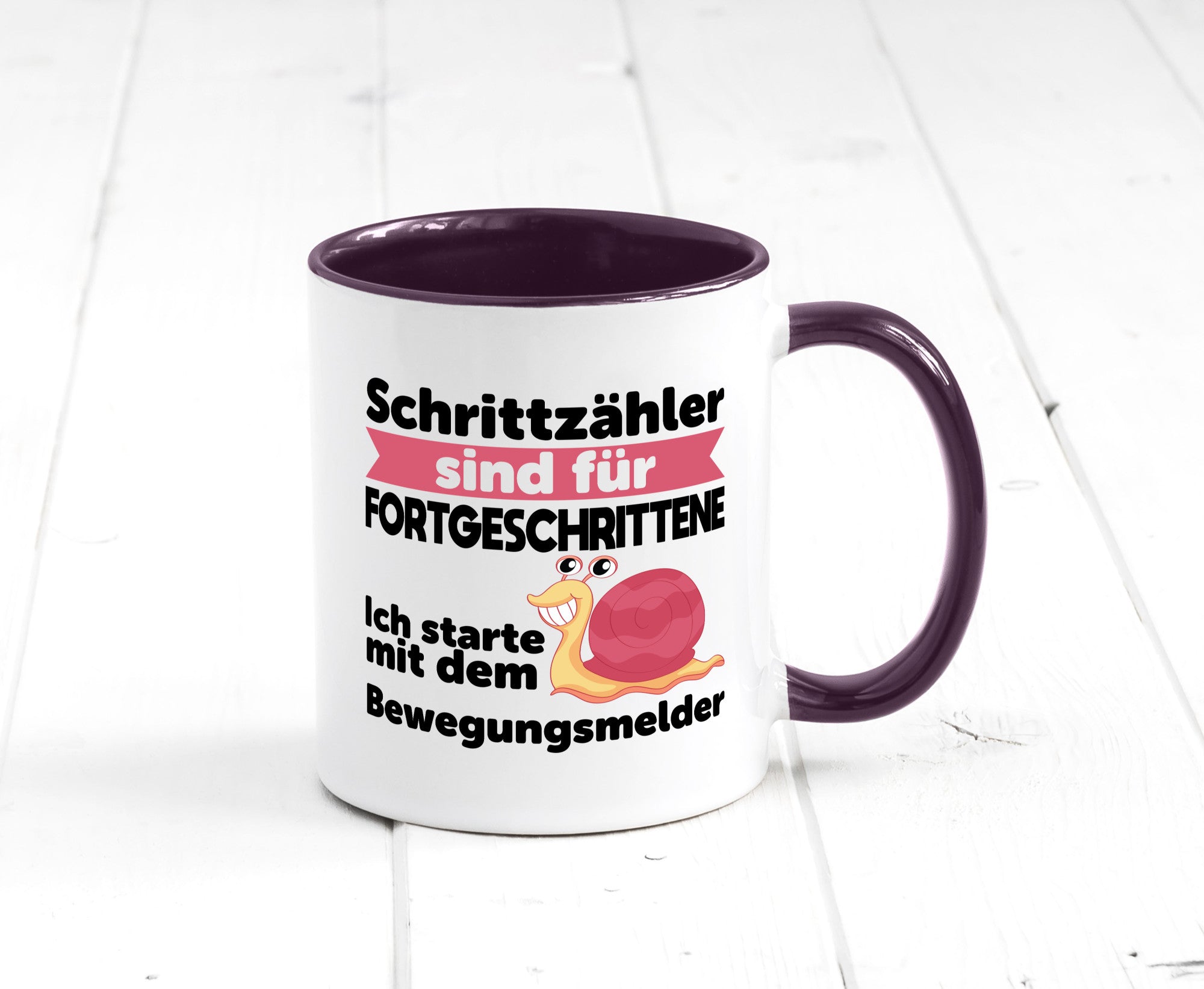 Schrittzähler Fortgeschrittene, Bewegungsmelder | Schnecke Geschenk Humor