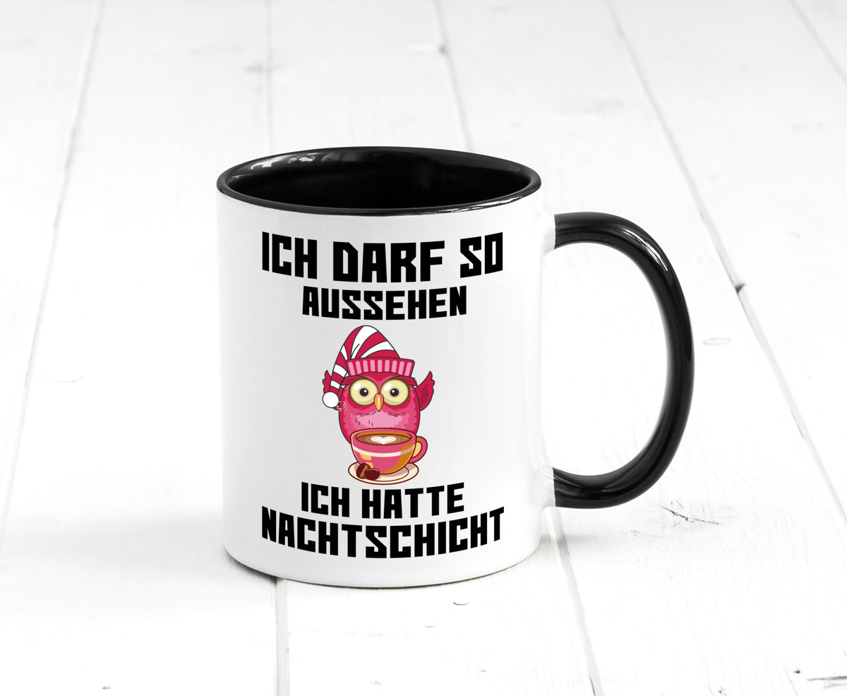 Nachtschicht Eule | Spruch Arbeit müde Nachtjob Geschenkidee Kollegen Büro Tasse