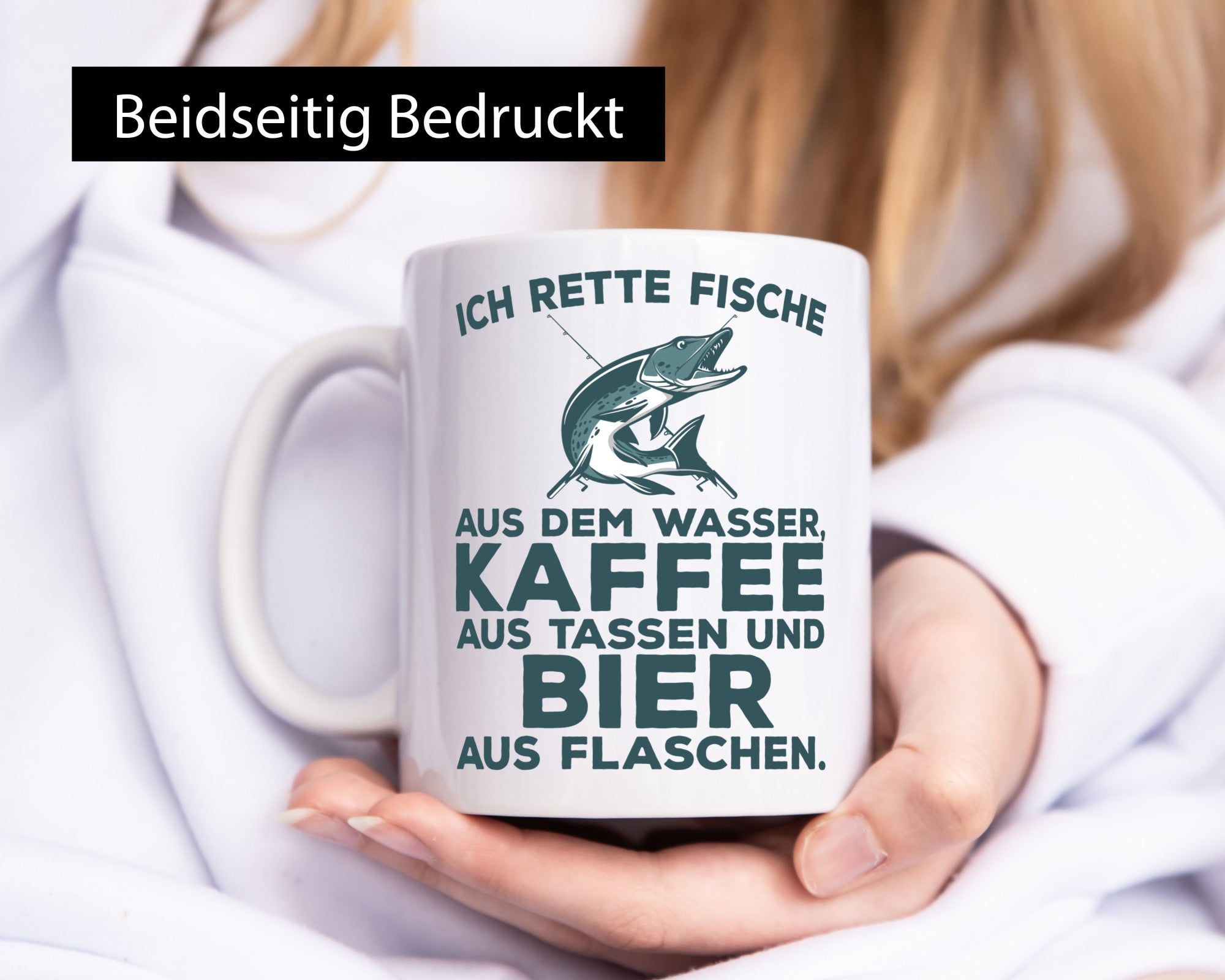 Ich rette Fische | Angler Tasse Biertrinker Humor Geschenkidee