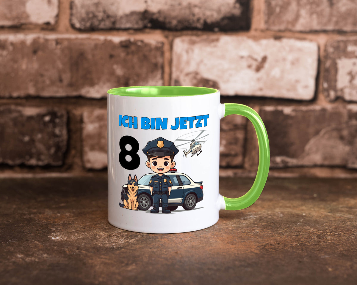8. Geburtstag | 8 Jahre Polizei Kind Polizeiauto lustig Geschenkidee Geschenk Tasse