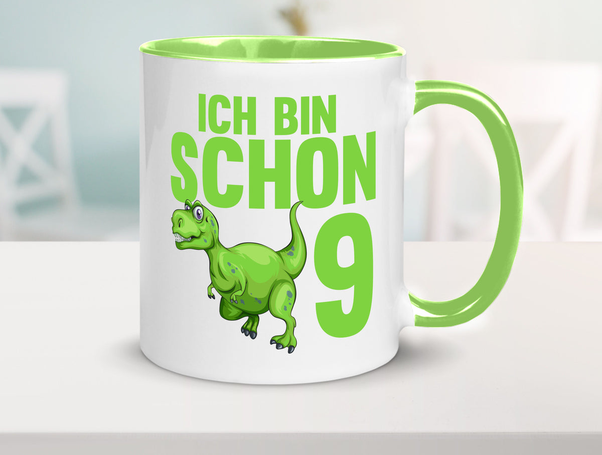 9. Geburtstag | 9 Jahre Dino Dinosaurier Geschenkidee Humor Tasse