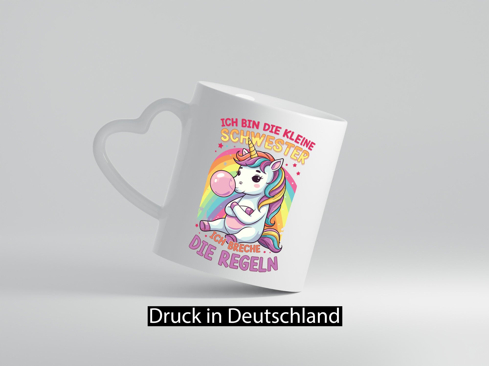 Bin die Kleine schwester ich breche Regeln | Einhorn Humor Geschenkidee Tasse