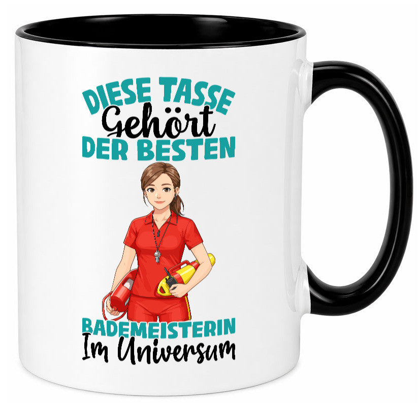 Im Universum: Bademeisterin | Schwimmmeisterin Geschenk Humor Geschenkidee Tasse