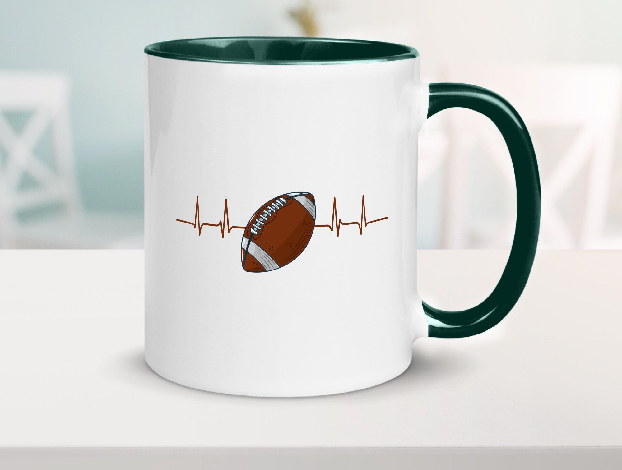 American Football Herzschlag | Footballer Superbowl Humor Geschenkidee Tasse