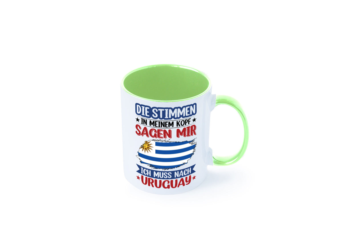 Uruguay | Urlaub Stimmen in meinem Kopf Traumland Geschenk Humor Geschenkidee Tasse