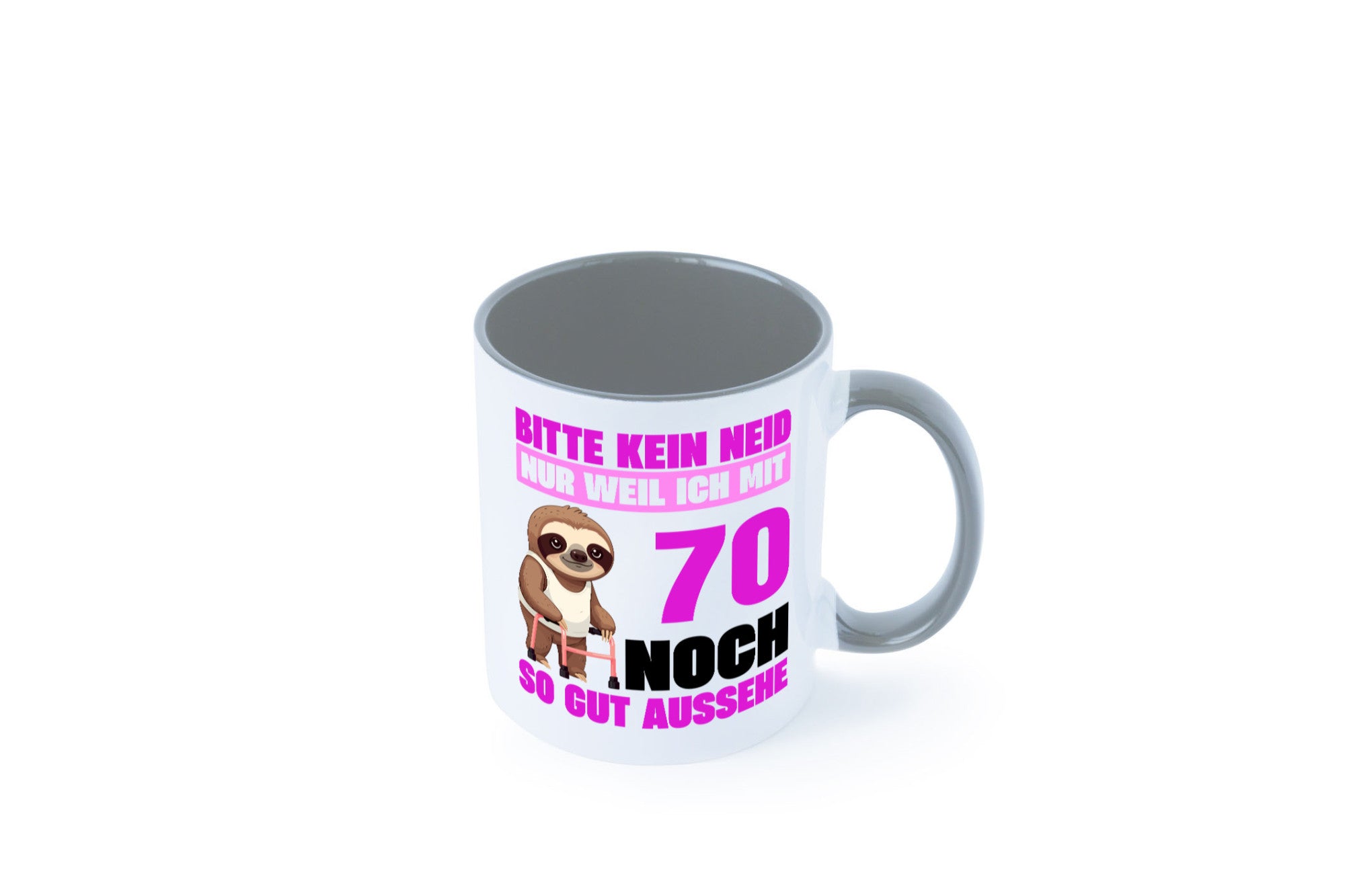 70. Geburtstag | Bitte kein neid Faultier 70 Jahre v2 Humor Geschenkidee Tasse