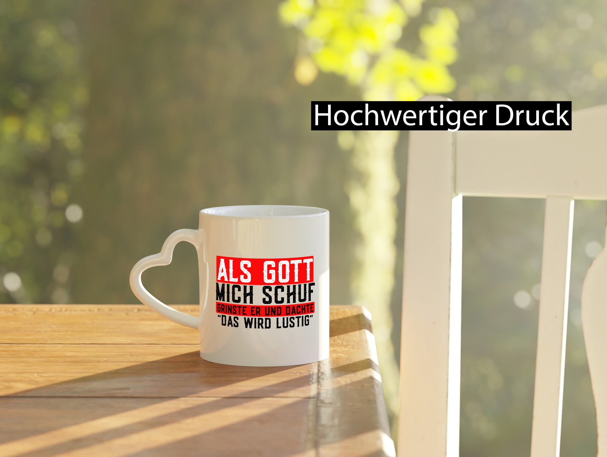 Als Gott mich schuf grinste er | lustiger Spruch Freunde Geschenk Humor