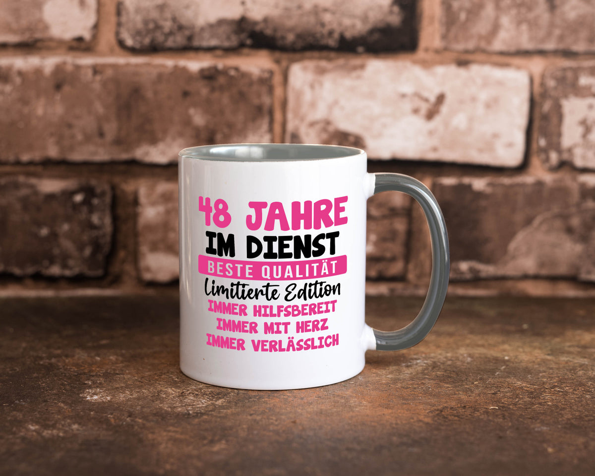 48 Jahre im Dienst | Jubiläum Arbeit v10 lustiger Spruch Geschenk Kollegen Büro Tasse