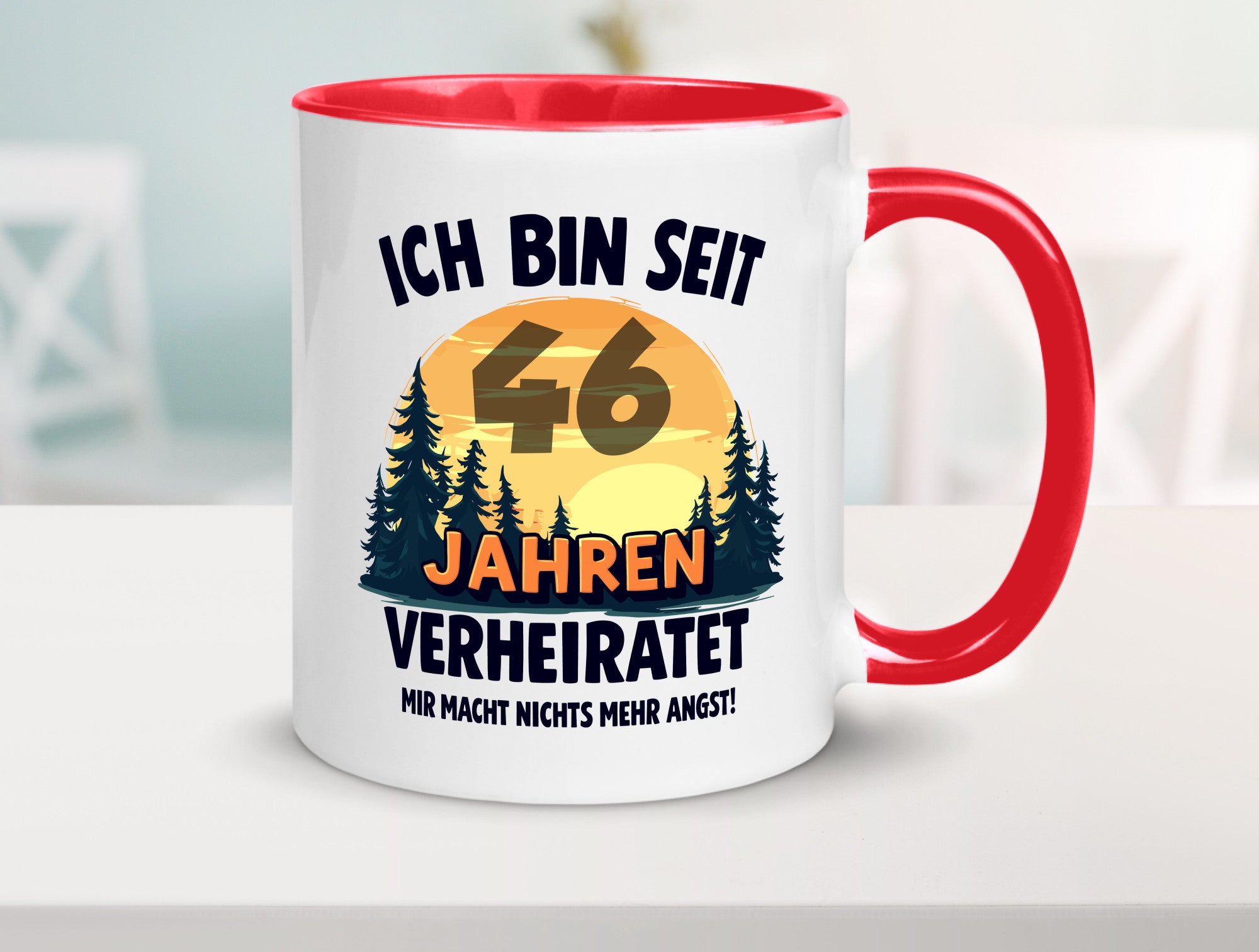 Ich bin Verheiratet | 46. Hochzeitstag Ehepaar Geschenkidee Humor Tasse