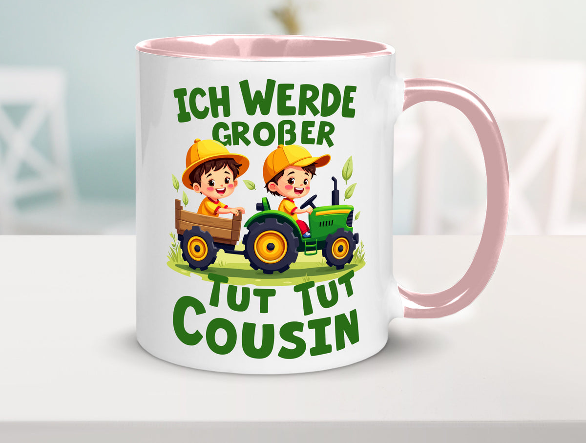 Ich werde Großer Cousin | Familie Bauer lustiger Spruch Geschenk Geschenkidee Tasse