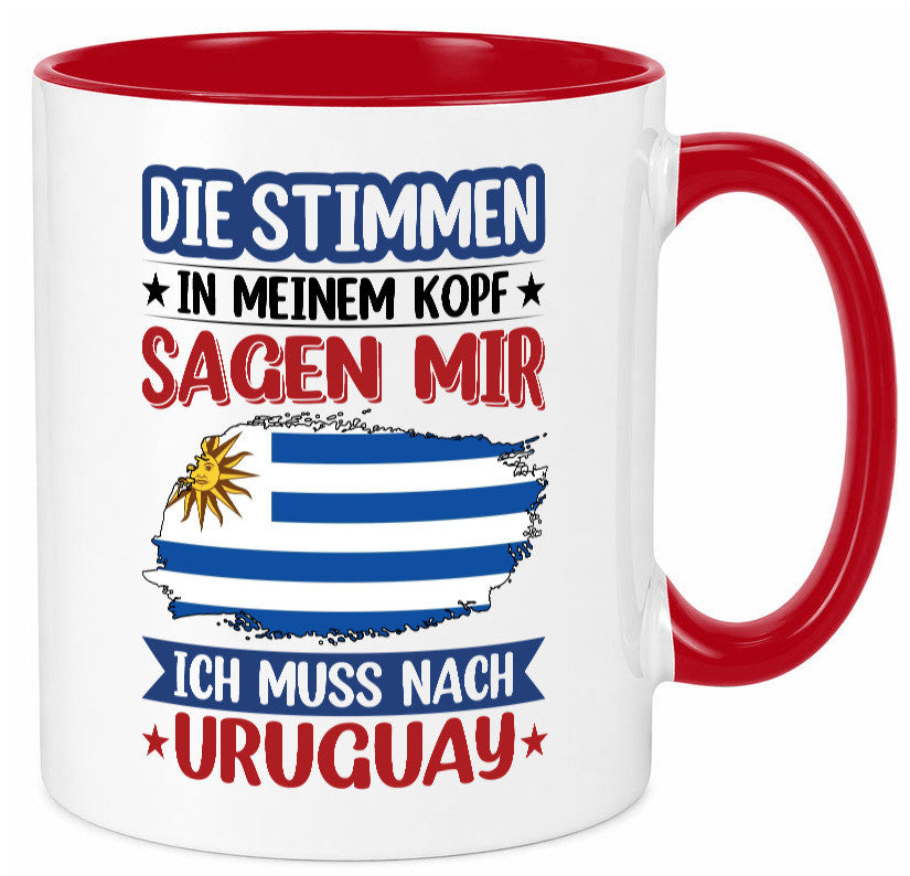 Uruguay | Urlaub Stimmen in meinem Kopf Traumland Geschenk Humor Geschenkidee Tasse