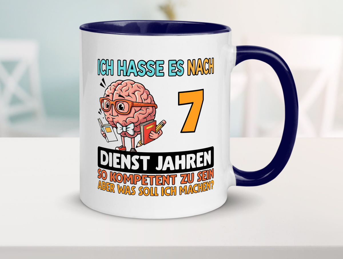 7 Dienstjahre | Arbeit Kompetent lustig Kollegen Büro Geschenk Tasse