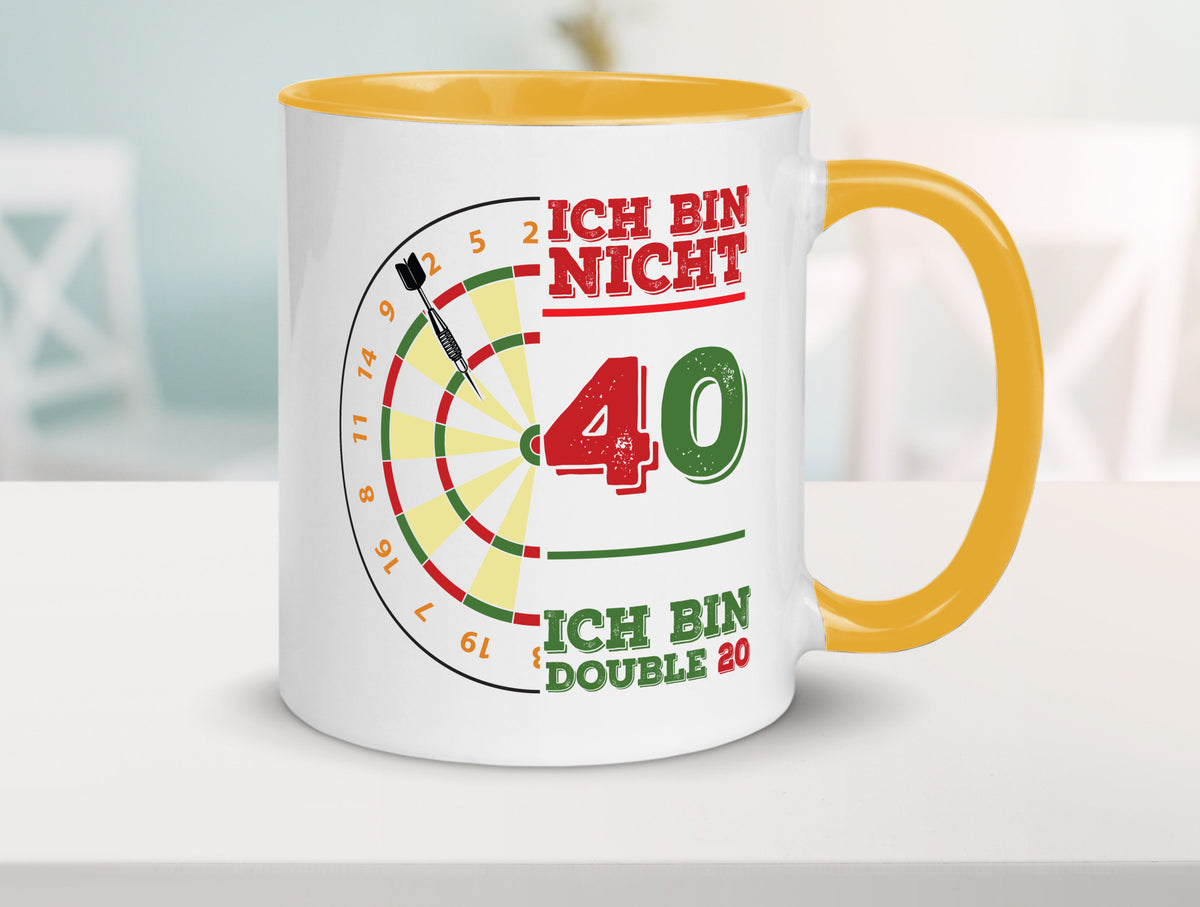 Ich bin nicht 40 double 80 | Dart spieler Geschenkidee Humor Tasse