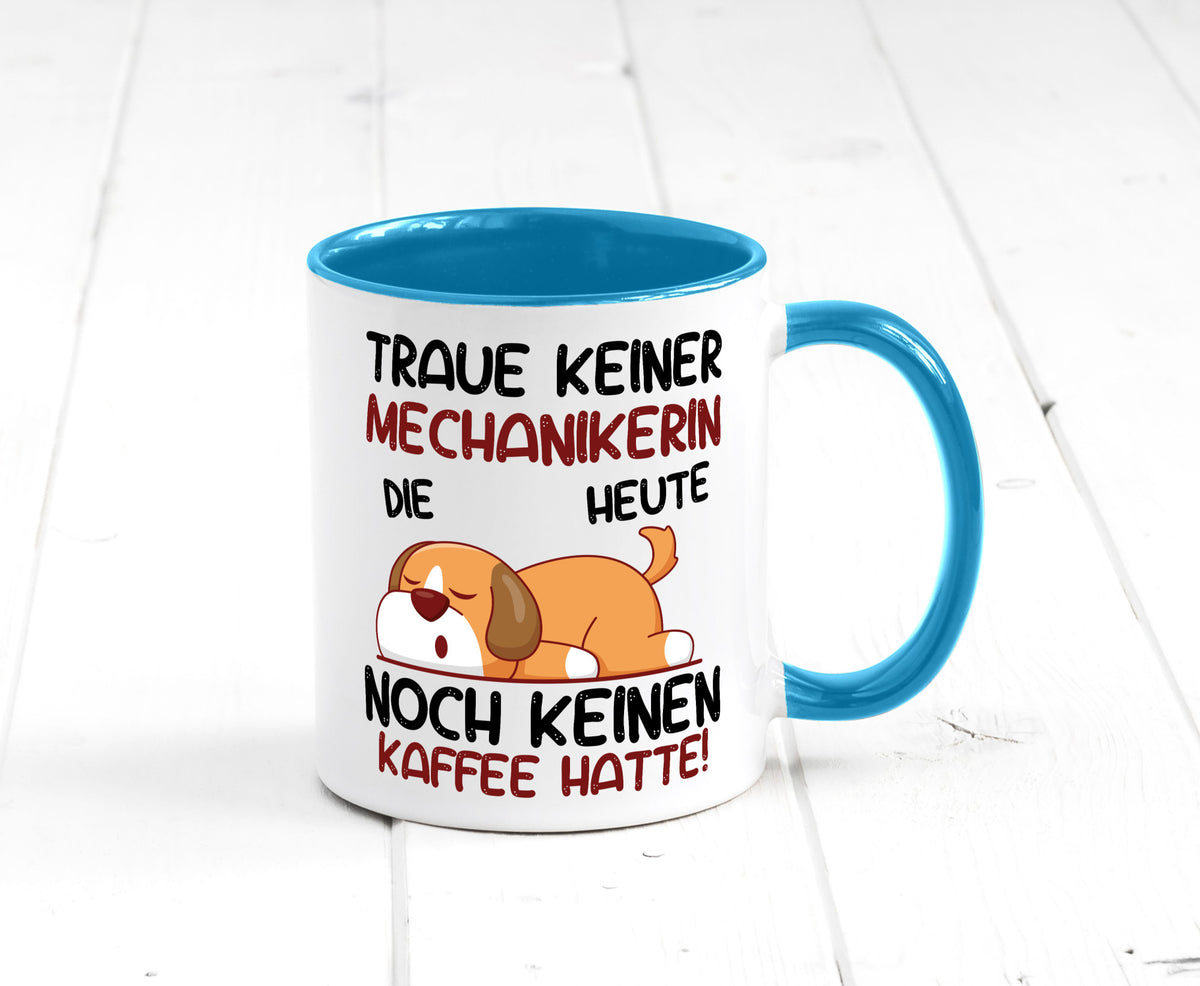 Traue keiner Mechanikerin | KFZ Humor Geschenkidee Tasse