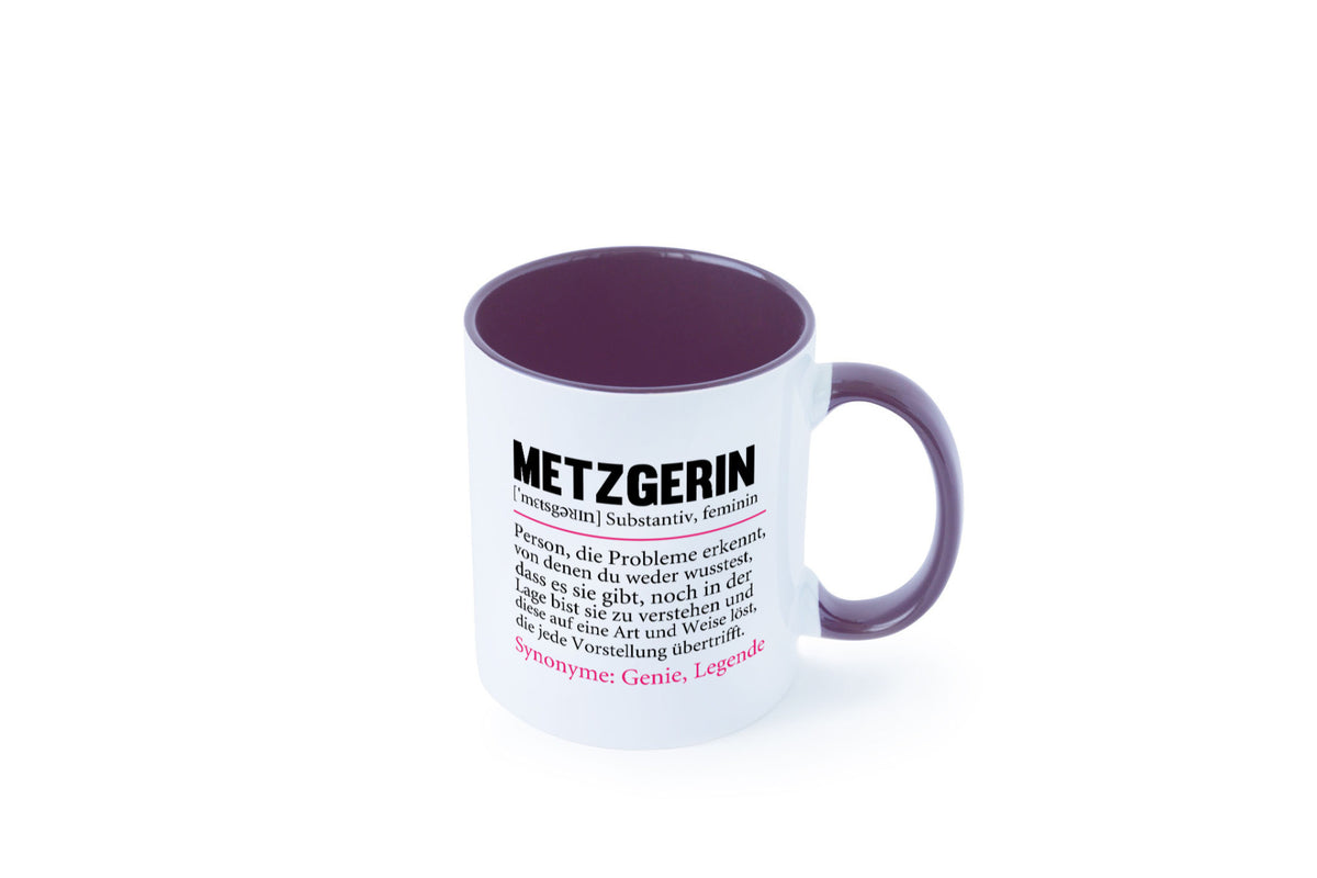 Metzgerin | lustig Fleischerin Humor v2 lustiger Spruch Geschenk Geschenkidee Tasse
